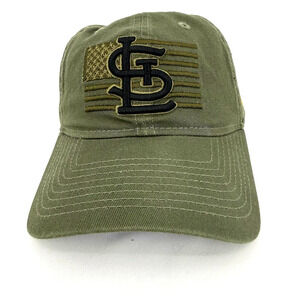St Louis Cardinals New Era 9TWENTY Hat Olive Green USA Flag Adjustable